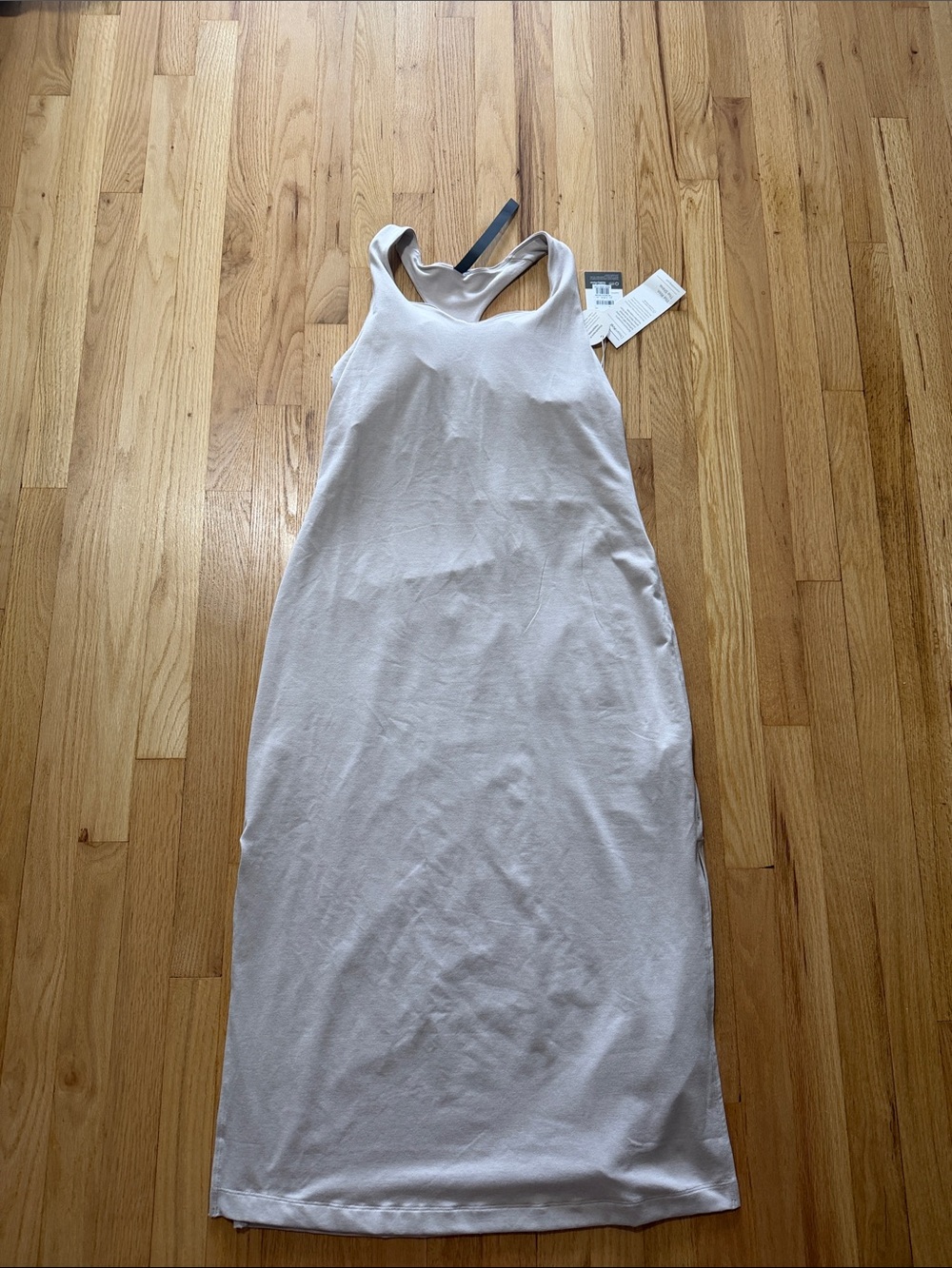 NWT Vuori Halo Racerback Midi Tank Dress Ecru Heather Sz L